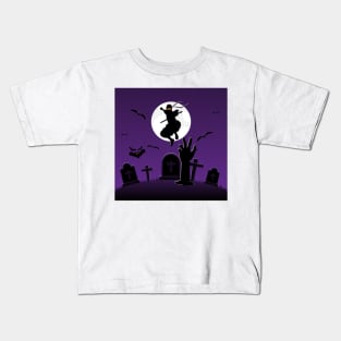 Cemetery Guardians: Silhouette Ninja Protectors of the Graveyard Kids T-Shirt